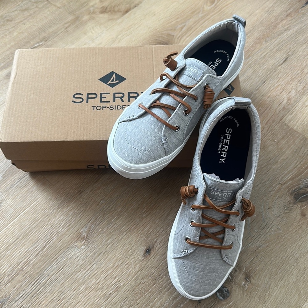 Sperry memory foam top-siders. Light grey, Women’s Size 7M.